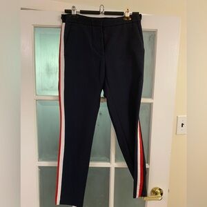 Zara Navy Blue Trousers w/sporty stripe